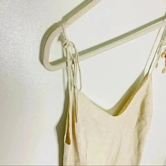 NWT DANNIJO Linen Tie Strap Dress in Beige Linen Blend Maxi - Picture 10 of 10